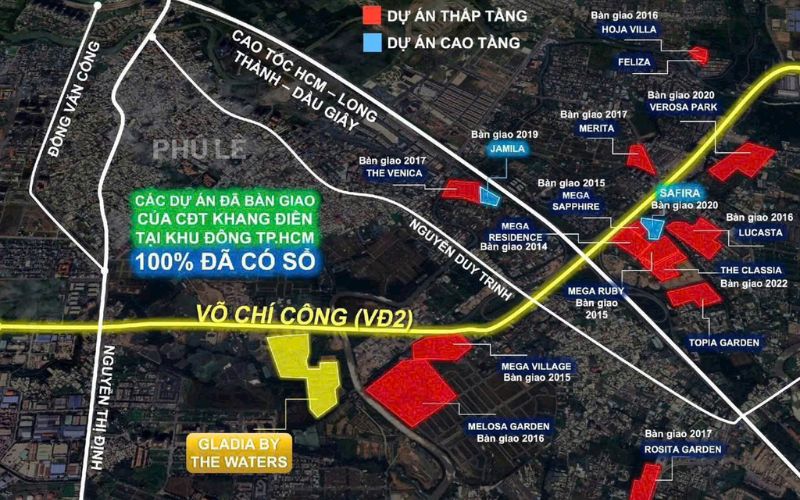 Vị trí dự án Gladia – Dự án mở màn cho trục đô thị Võ Chí Công