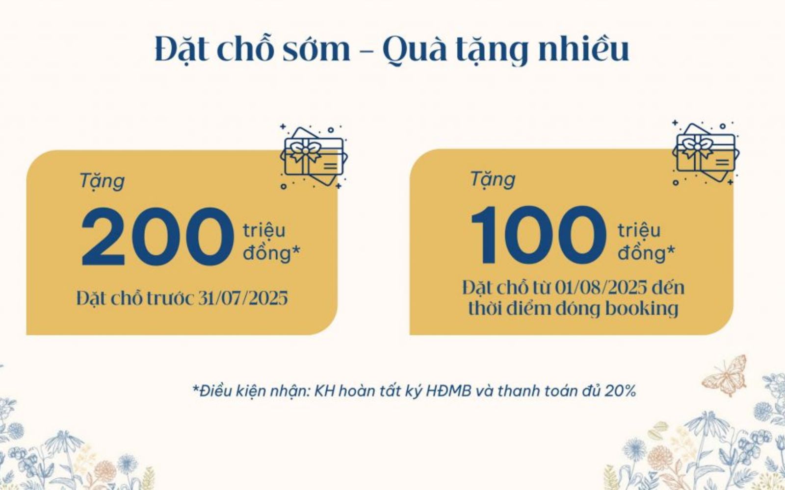 Ưu đãi Booking và quà tặng giá trị thực từ dự án Gladia